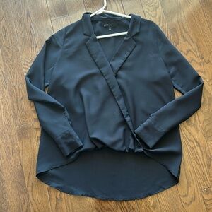 Gibson Black Wrap-Around Blouse - Size XS